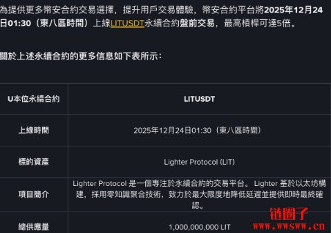 BinanceLIT美元T盘前买卖搞乌龙：Lighter协议变Litentry？
