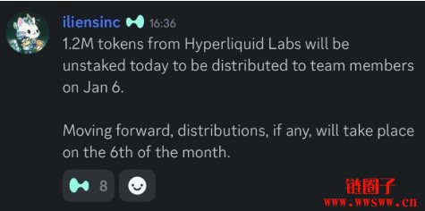 120万颗HYPE解质押！Hyperliquid下周将迎第二次团队代币分配