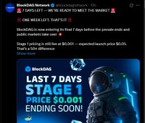 恐慌情绪冲击$BDAG预售：最后7天立省0.05USD，BlockDAG上市价格？