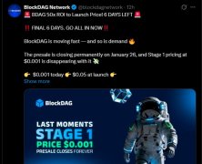 专家预测 BlockDAG 价格将带来 50 倍ROI：预售只需要 0.001 USD，切勿错过！