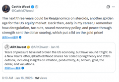 ARK 开创者“木头姐”2026 预测：黄金见顶、USD回升、BTC走出独立行情